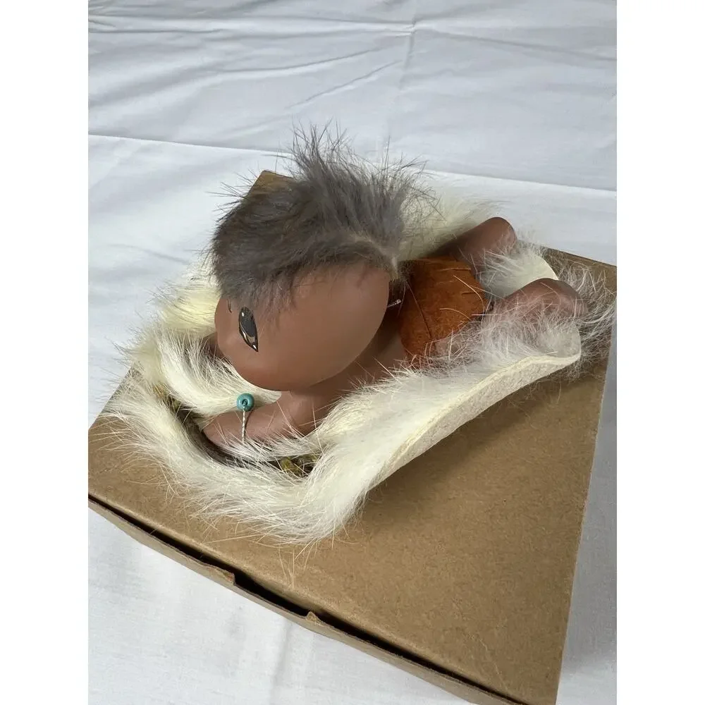 Vintage Border Rose Baby 3 Navahi Doll with Fur Wrap Native American Style